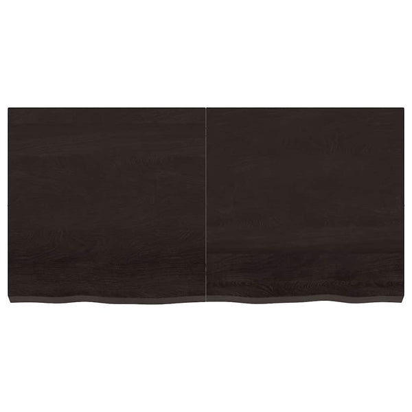 Dunkelbraunes Wandregal 120x60cm Massivholz Eiche