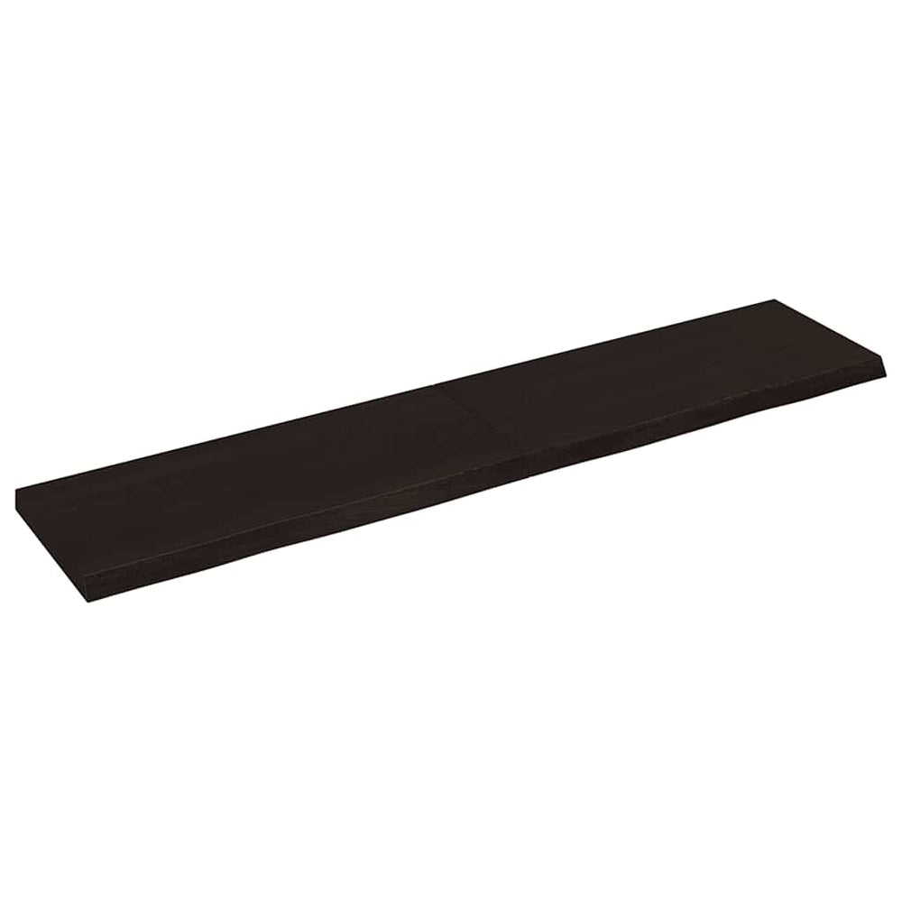 Wandregal Dunkelbraun 140 cm Eiche Massivholz