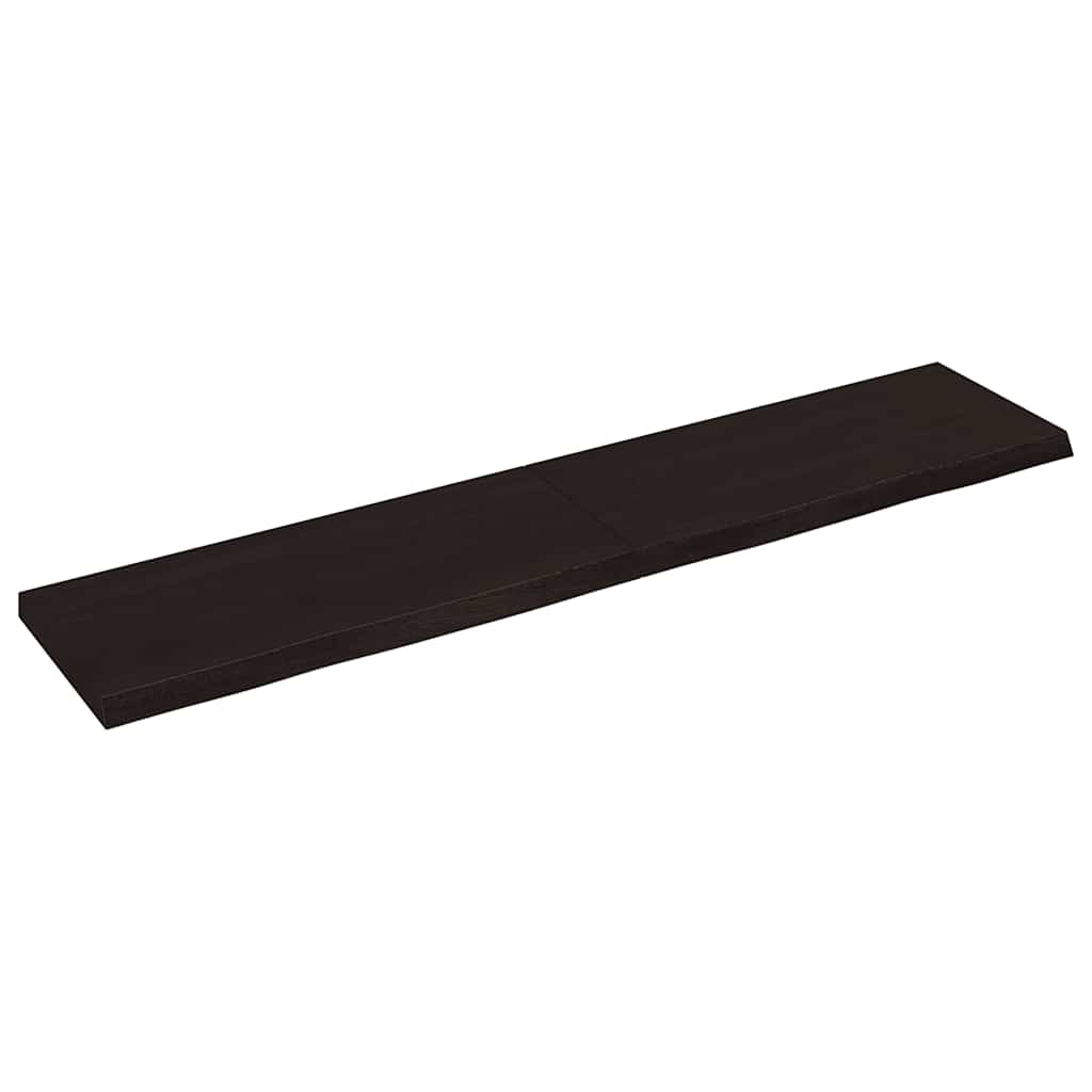 Wandregal Dunkelbraun 140 cm Eiche Massivholz