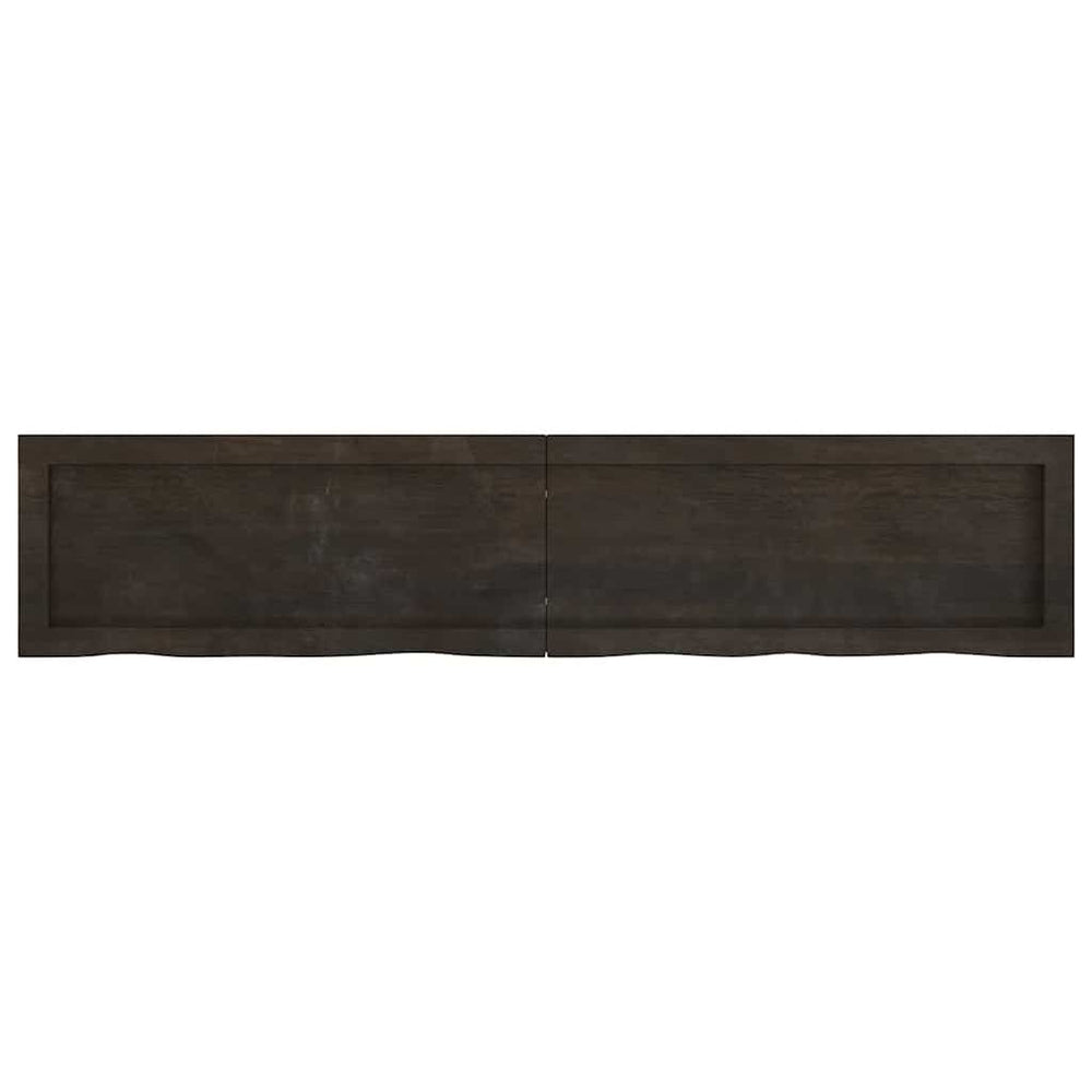 Wandregal Dunkelbraun 140 cm Eiche Massivholz