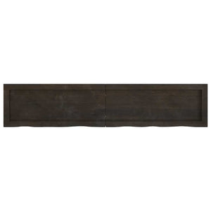 Wandregal Dunkelbraun 140 cm Eiche Massivholz