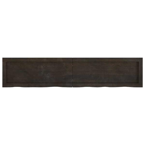 Wandregal Dunkelbraun 140 cm Eiche Massivholz