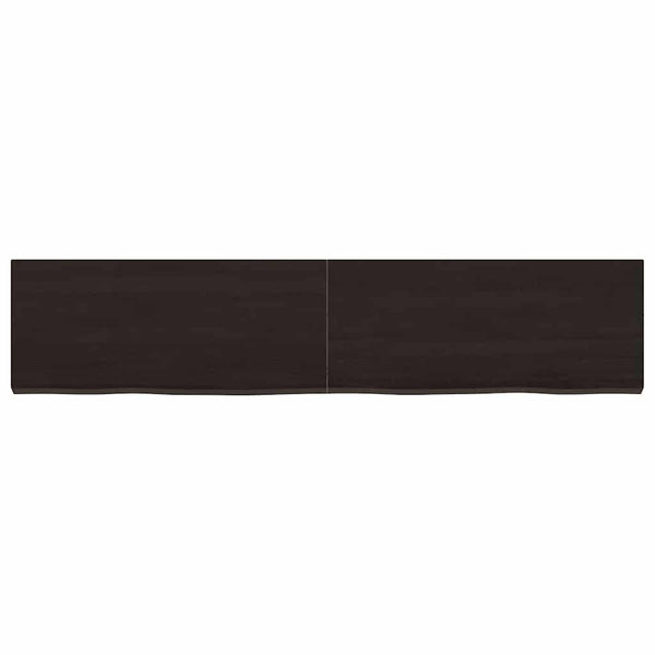 Wandregal Dunkelbraun 140 cm Eiche Massivholz
