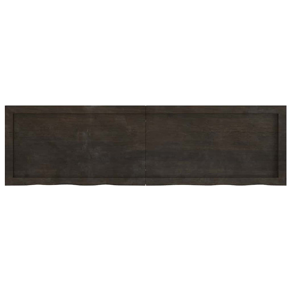 Dunkelbraunes Wandregal 140cm Eiche Massivholz