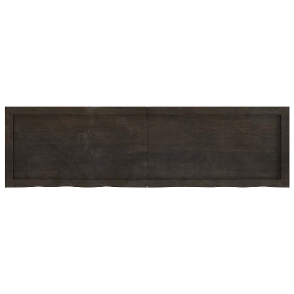 Dunkelbraunes Wandregal 140cm Eiche Massivholz