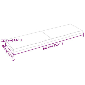 Dunkelbraunes Wandregal 140cm Eiche Massivholz