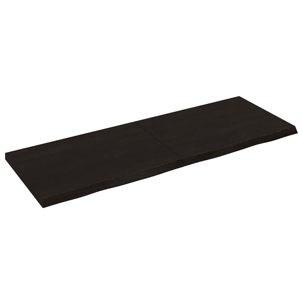 Dunkelbraunes Wandregal Eiche Massivholz 140 cm