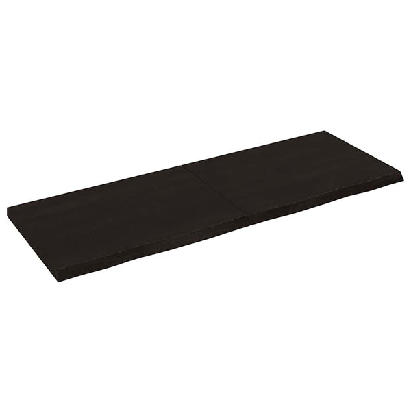 Dunkelbraunes Wandregal Eiche Massivholz 140 cm