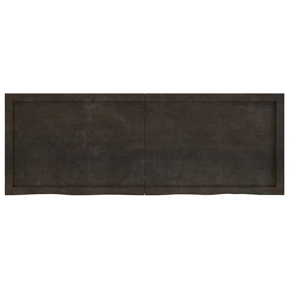 Dunkelbraunes Wandregal Eiche Massivholz 140 cm