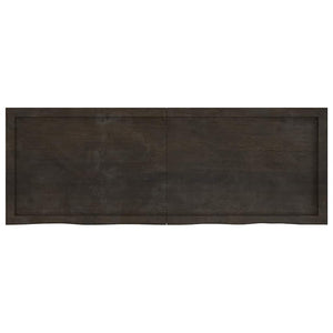 Dunkelbraunes Wandregal Eiche Massivholz 140 cm