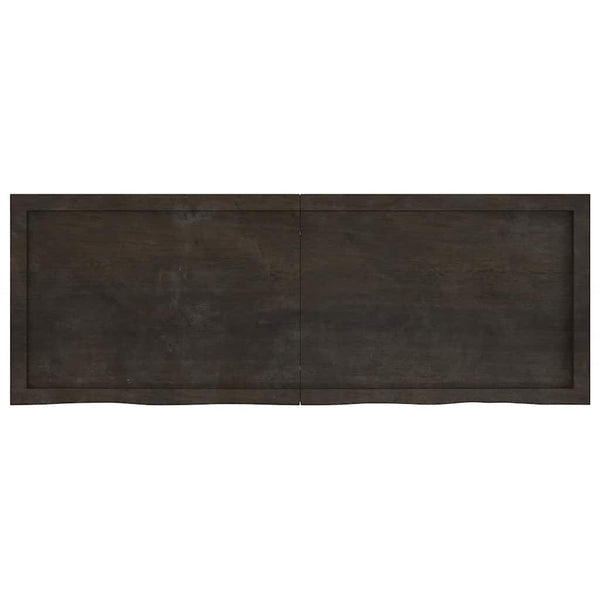 Dunkelbraunes Wandregal Eiche Massivholz 140 cm