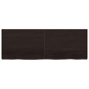 Dunkelbraunes Wandregal Eiche Massivholz 140 cm
