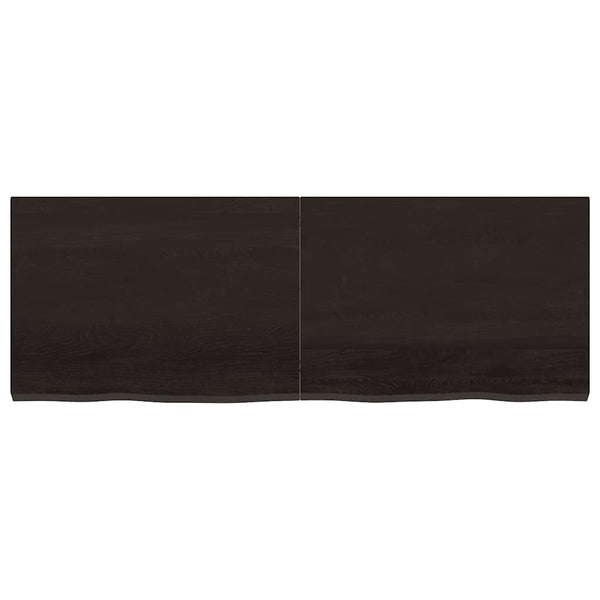 Dunkelbraunes Wandregal Eiche Massivholz 140 cm
