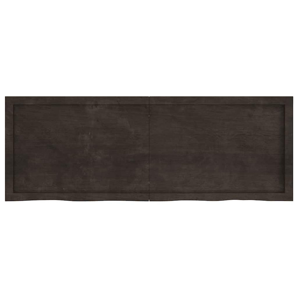 Wandregal Dunkelbraun 140cm Eiche Massivholz
