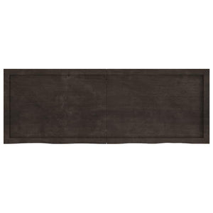 Wandregal Dunkelbraun 140cm Eiche Massivholz