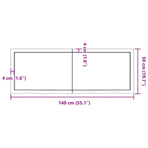 Wandregal Dunkelbraun 140cm Eiche Massivholz
