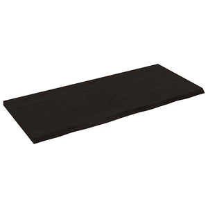 Dunkelbraunes Wandregal 140cm Eiche Massivholz