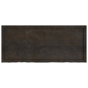 Dunkelbraunes Wandregal 140cm Eiche Massivholz
