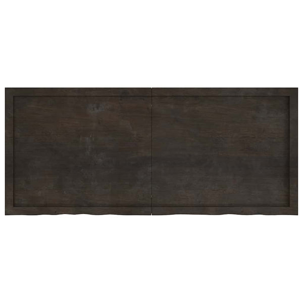 Dunkelbraunes Wandregal 140cm Eiche Massivholz