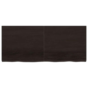 Dunkelbraunes Wandregal 140cm Eiche Massivholz