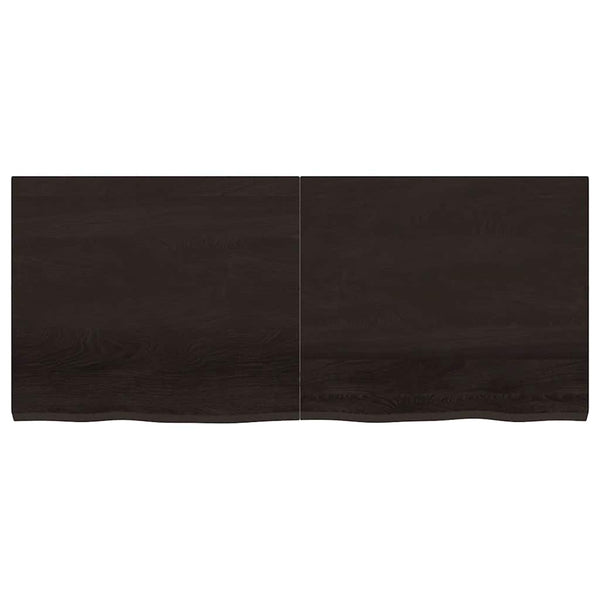 Dunkelbraunes Wandregal 140cm Eiche Massivholz