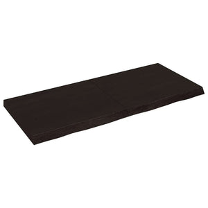 Dunkelbraunes Wandregal 140cm Eiche Massivholz