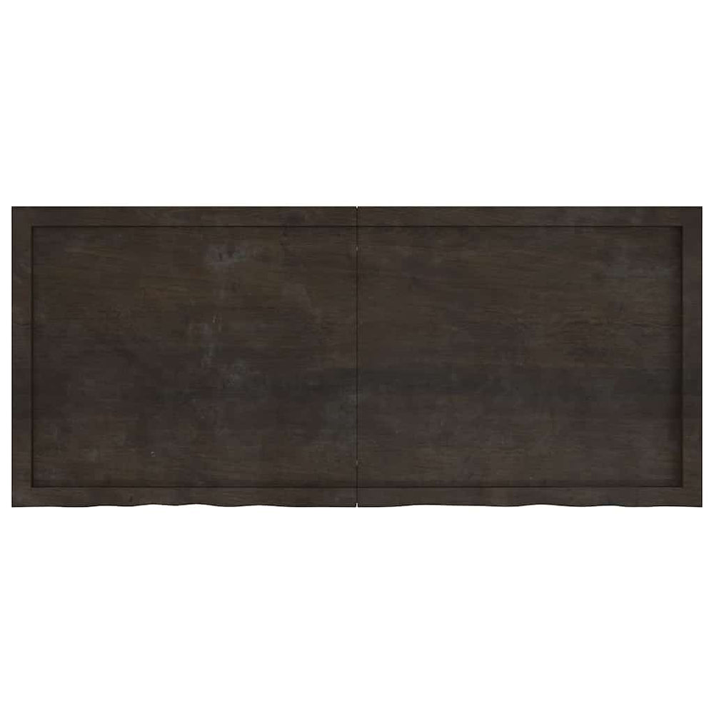 Dunkelbraunes Wandregal 140cm Eiche Massivholz