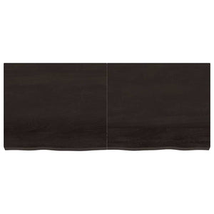 Dunkelbraunes Wandregal 140cm Eiche Massivholz