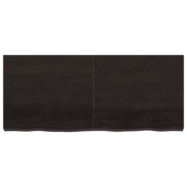 Dunkelbraunes Wandregal 140cm Eiche Massivholz