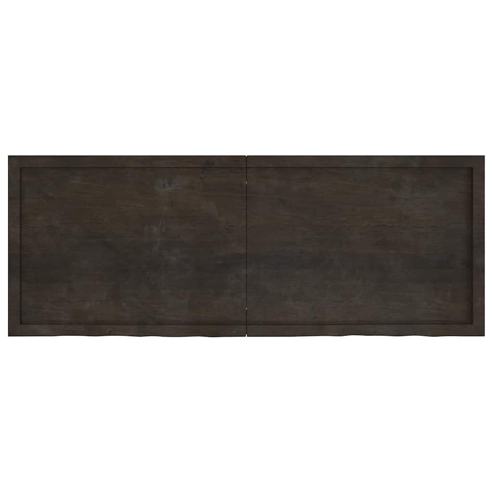 Dunkelbraunes Wandregal 160cm Eiche Massivholz