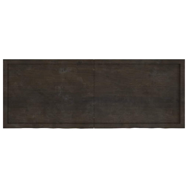 vidaXL Étagère murale Chêne massif traité marron foncé 160x60x(2-4)cm