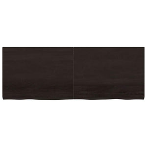 vidaXL Étagère murale Chêne massif traité marron foncé 160x60x(2-4)cm