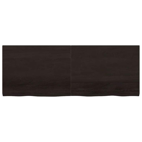 vidaXL Étagère murale Chêne massif traité marron foncé 160x60x(2-4)cm