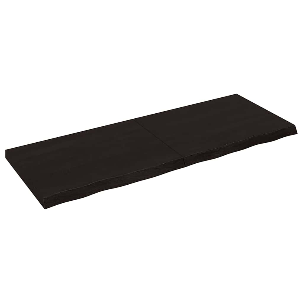 Dunkelbraunes Wandregal 160cm Eiche Massivholz