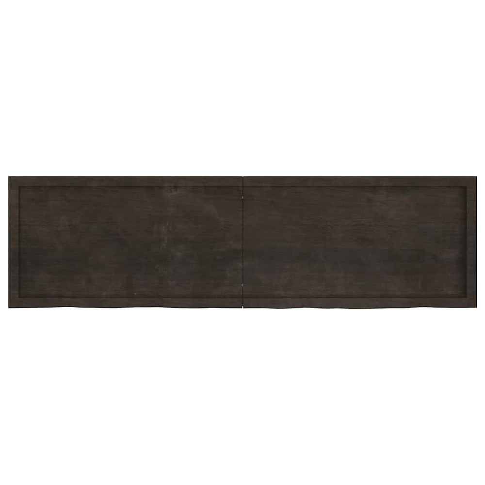 Wandregal Dunkelbraun 180cm Massivholz Eiche