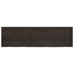 Wandregal Dunkelbraun 180cm Massivholz Eiche