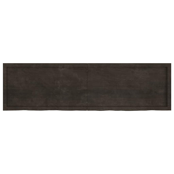 Wandregal Dunkelbraun 180cm Massivholz Eiche