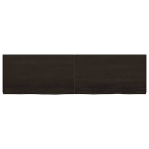 Dunkelbraunes Wandregal 180x50cm Massivholz Eiche