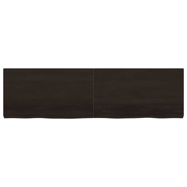 Dunkelbraunes Wandregal 180x50cm Massivholz Eiche