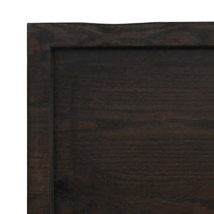 Dunkelbraunes Wandregal 180x50cm Massivholz Eiche