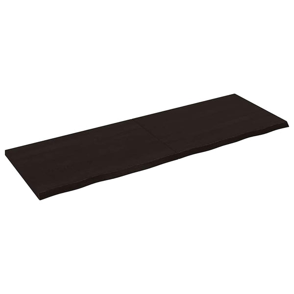 Dunkelbraunes Wandregal 180cm Massivholz Eiche