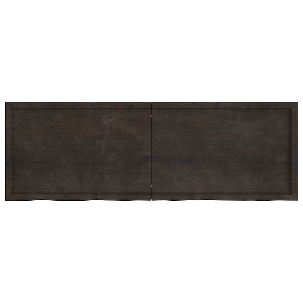 Dunkelbraunes Wandregal 180cm Massivholz Eiche