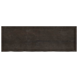 Dunkelbraunes Wandregal 180cm Massivholz Eiche