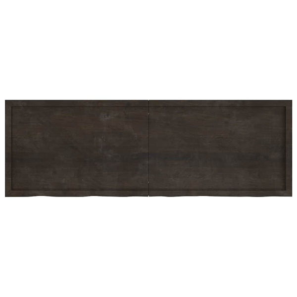 Dunkelbraunes Wandregal 180cm Massivholz Eiche