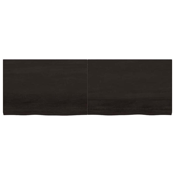 Dunkelbraunes Wandregal 180cm Massivholz Eiche