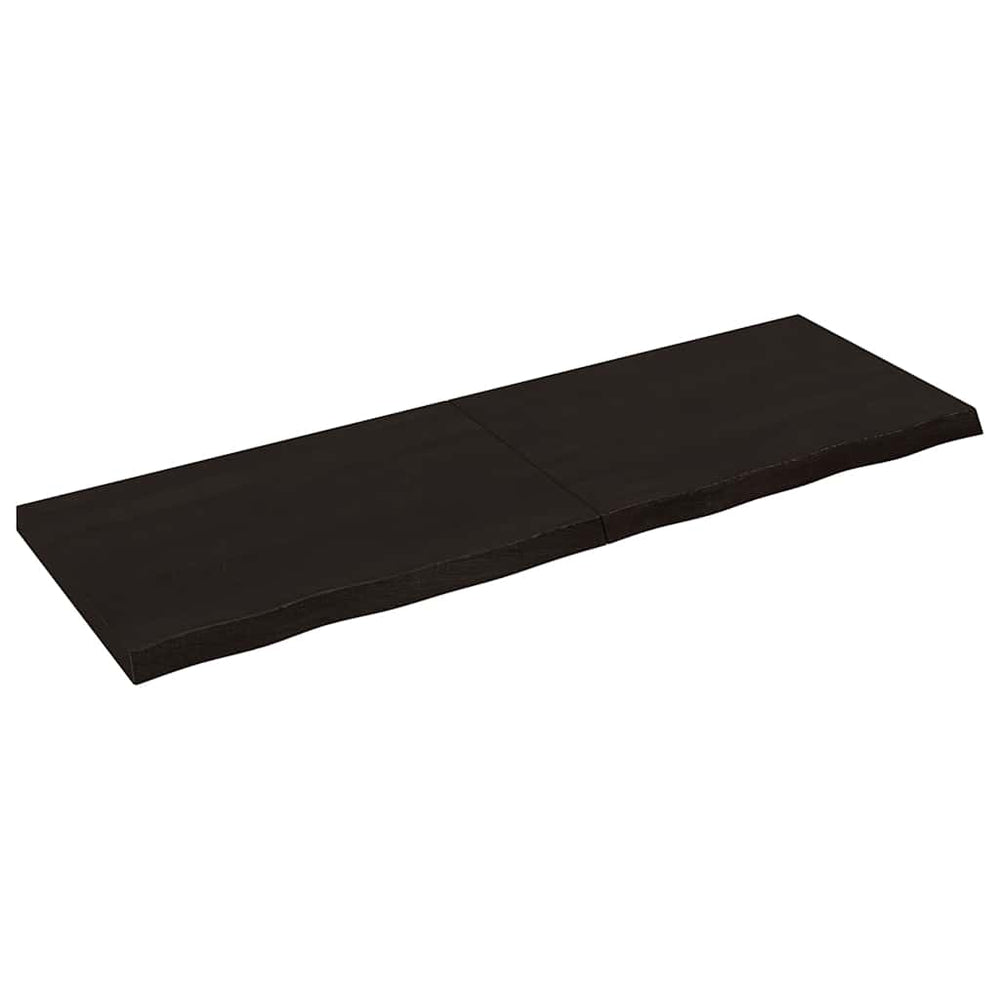 Dunkelbraunes Wandregal 180cm Eiche Massivholz