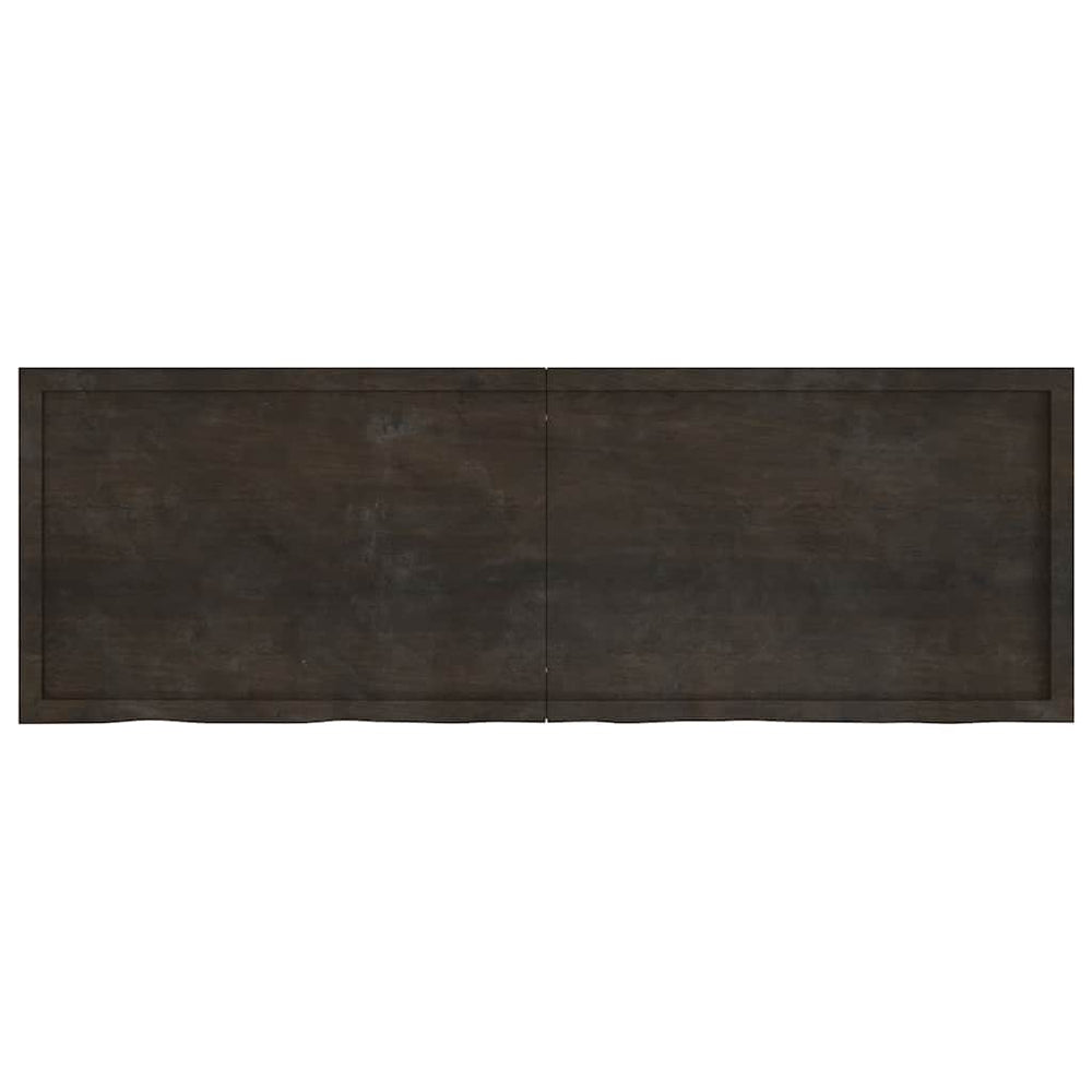 Dunkelbraunes Wandregal 180cm Eiche Massivholz