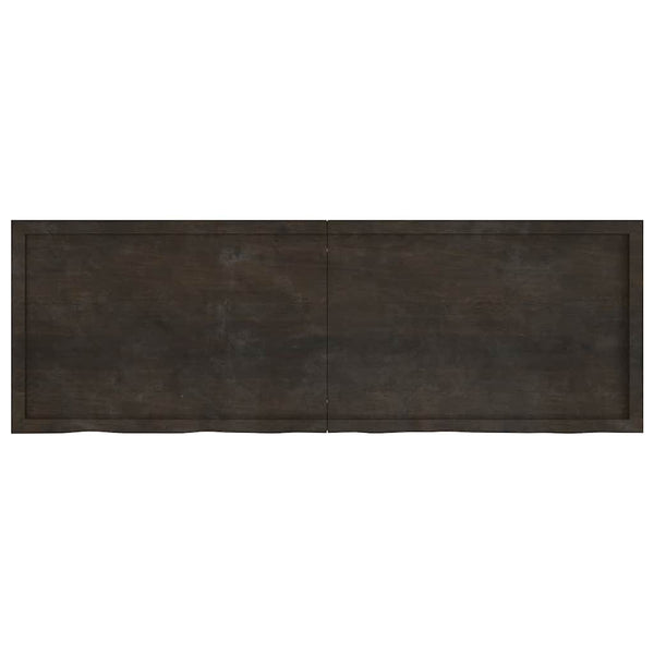 Dunkelbraunes Wandregal 180cm Eiche Massivholz