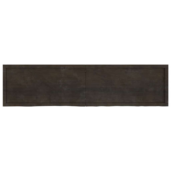 Dunkelbraunes Wandregal 200cm Eiche Massivholz