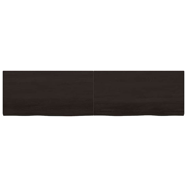 Dunkelbraunes Wandregal 200cm Eiche Massivholz